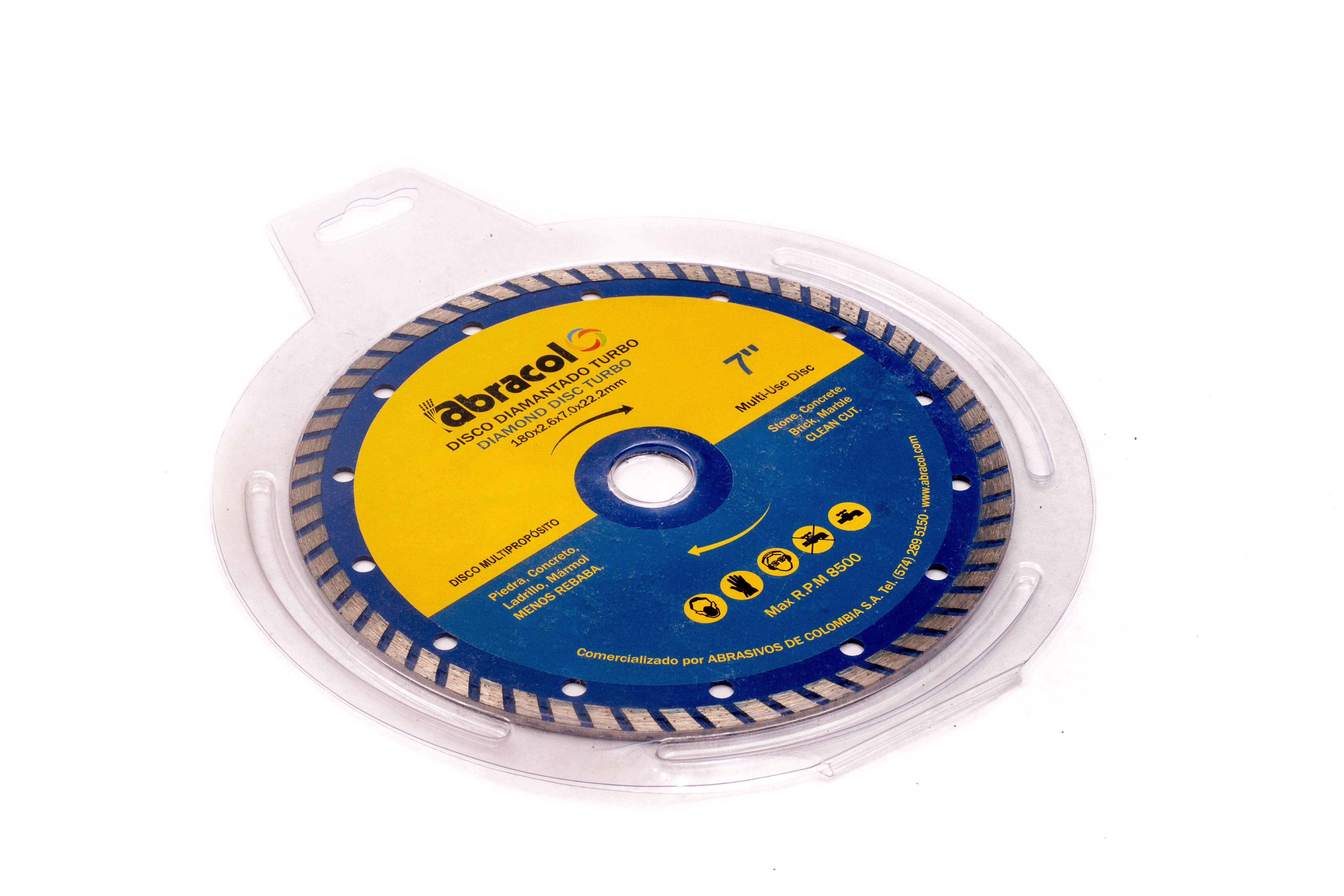 DISCOS DIAMANTADOS 7" X 2.6MM X 7MM TURBO ABRACOL (1)