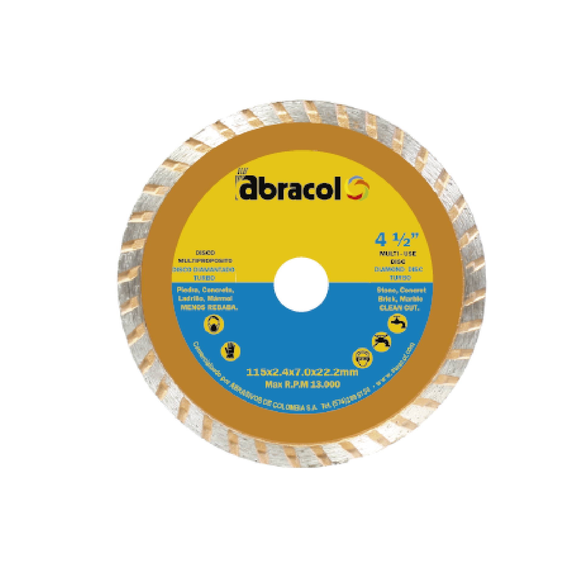 DISCOS DIAMANTADOS 4 1/2 X 2.4MM X 7MM TURBO ABRACOL (1)