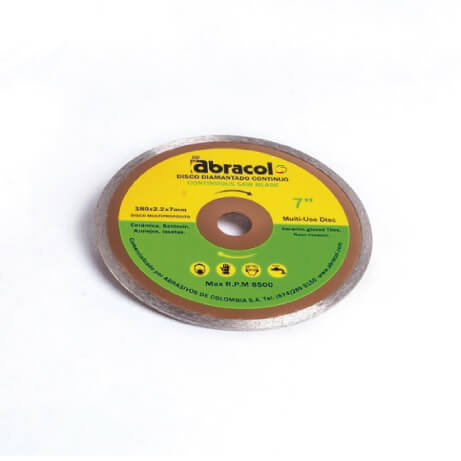 DISCOS DIAMANTADOS 7" X 2.2MM X 7MM CONTINUO ABRACOL (1)