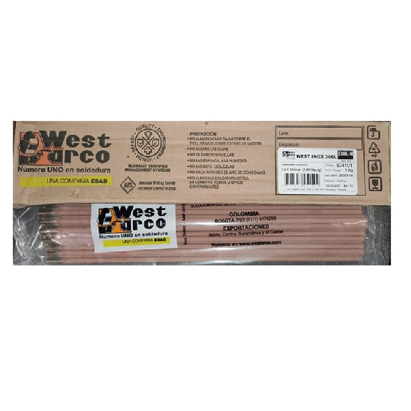 ELECTRODO WEST ARCO 308 ACERO INOXIDABLE (RP16 1/8) (1X1KG)