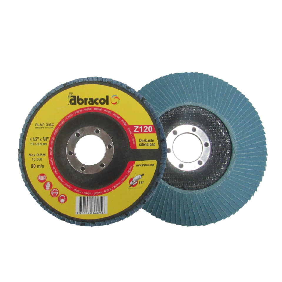 FLAP DISC T29 ZR #80 DE 4.1/2"X7/8" (1X10) ABRACOL